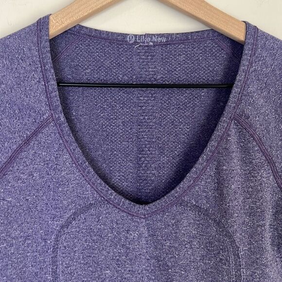 Lululemon Swifty Tech Short Sleeve Top Running V Neck Purple Size 6 - Picture 2 of 9